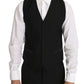 Sleek Black Slim Fit Formal Vest