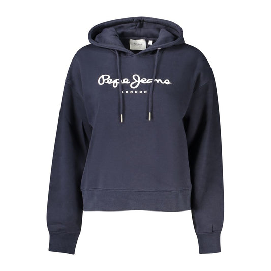 Blue Cotton Women Hoodie
