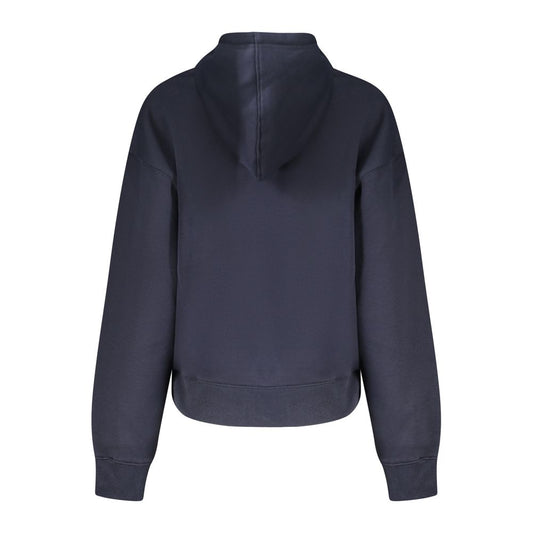 Blue Cotton Women Hoodie