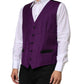 Purple Wool Dress Formal Waistcoat Vest