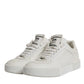 White Miami Leather Low Top Sneakers Shoes
