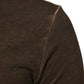 Dark Brown Cotton Tattered Logo Men T-shirt