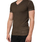 Dark Brown Cotton Tattered Logo Men T-shirt