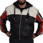 Black Leather Hooded Blouson Jacket