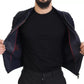 Dark Blue Suede Lambskin Blouson Jacket