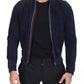 Dark Blue Suede Lambskin Blouson Jacket