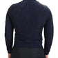 Dark Blue Suede Lambskin Blouson Jacket