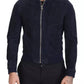 Dark Blue Suede Lambskin Blouson Jacket