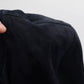 Dark Blue Suede Lambskin Blouson Jacket