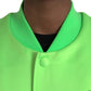 Neon Green Polyester Long Sleeves Men Bomber Jacket
