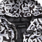 White Black Logo Hooded Full Zip Bomber Jacket