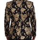 Gold Black Floral Embroidered Jacket Blazer