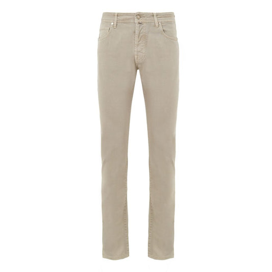 Beige Cotton Jeans Denim