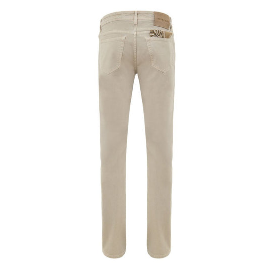 Beige Cotton Jeans Denim