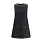 Taffeta embellished trim short Dress