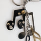 Silver Musical Note Key Holder Keychain Bag Charm Keyring