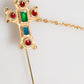 Lapel Pin Cross Logo Gold Chain Mens Accessories Brooch