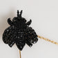 Lapel Pin Gold Brass Black Crystal Bee Accessories Brooch