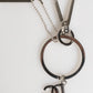 Silver DG Logo Key Holder Keychain Bag Charm Keyring