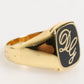 Gold Tone Enamel Brass Signet DG Logo Adjustable Ring