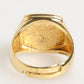 Gold Tone Enamel Brass Signet DG Logo Adjustable Ring