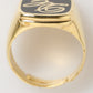 Gold Tone Enamel Brass Signet DG Logo Adjustable Ring