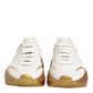 White Gold DAYMASTER Leather Sneakers Womens Shoes