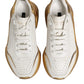 White Gold DAYMASTER Leather Sneakers Womens Shoes