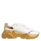 White Gold DAYMASTER Leather Sneakers Womens Shoes