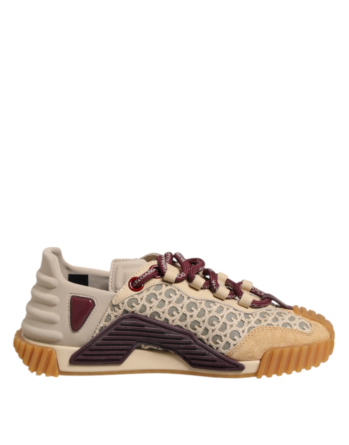 Beige Neoprene DG Logo NS1 Lace Sneakers Shoes