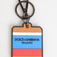 Multicolor DG Rubber Logo Silver Men's Keychain Keyring