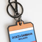Multicolor DG Rubber Logo Silver Men's Keychain Keyring