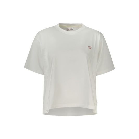 White Cotton Women T-Shirt