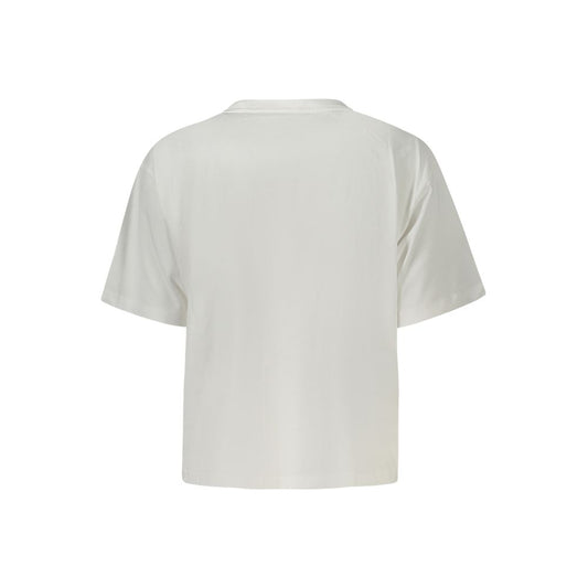 White Cotton Women T-Shirt