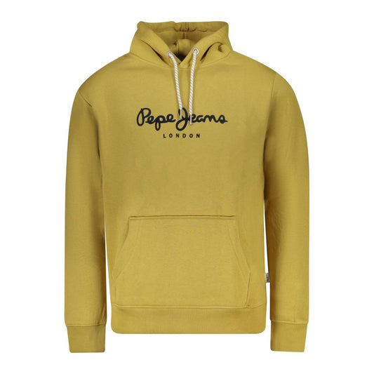 Yellow Cotton Men Sweater