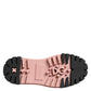 Light Powder Pink Black Leather Lace-Up Shoes