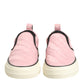 Pink Quilted Nylon Slip-On Sneaker Shoes