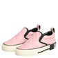 Pink Quilted Nylon Slip-On Sneaker Shoes