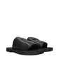 Black Leather Slippers Sandals