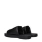 Black Leather Slippers Sandals