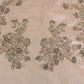 Beige Sequined Flower Flare Ball Gown Dress