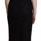 Black Floral Lace Sheath Knee Length Dress