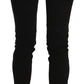 Black Mid Waist Slim Fit Skinny Denim Casual Pants Jeans