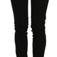Black Mid Waist Slim Fit Skinny Denim Casual Pants Jeans