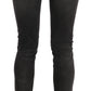 Black Washed Low Waist Slim Fit Skinny Denim Pants Jeans