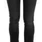Black Washed Low Waist Slim Fit Skinny Denim Pants Jeans