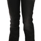 Black Washed Mid Waist Regular Leg Skinny Denim Jeans