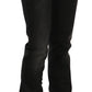 Black Washed Mid Waist Regular Leg Skinny Denim Jeans