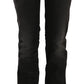 Black Washed Mid Waist Regular Leg Skinny Denim Jeans