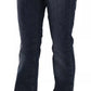 Blue Washed Mid Waist Flared Denim Casual Pants Jeans